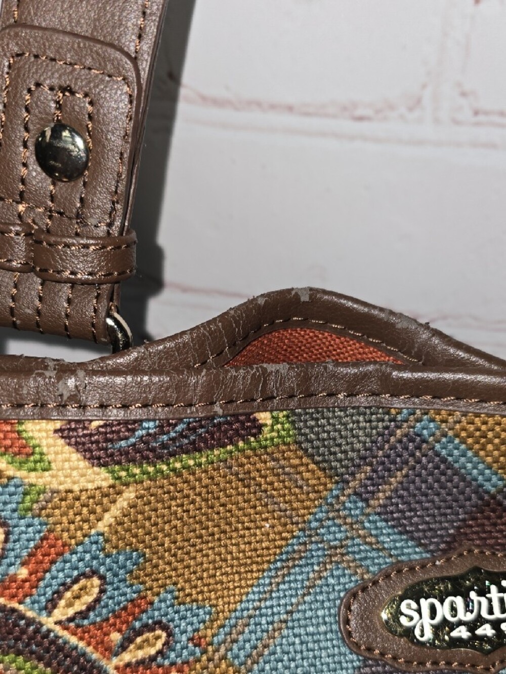 Spartina 449 Plaid Gracie Floral Shoulder Bag in Brown, Green, Blue, Red - Picture 9 of 17